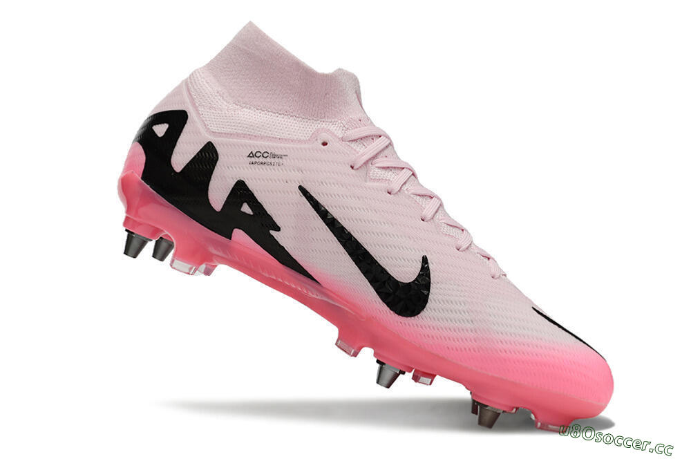 Men's Nike Air Zoom Mercurial Superfly 9 Elite SG Soft Ground High-Tops Football Boots - Pink/Black 4