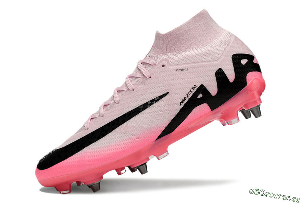 Men's Nike Air Zoom Mercurial Superfly 9 Elite SG Soft Ground High-Tops Football Boots - Pink/Black 5
