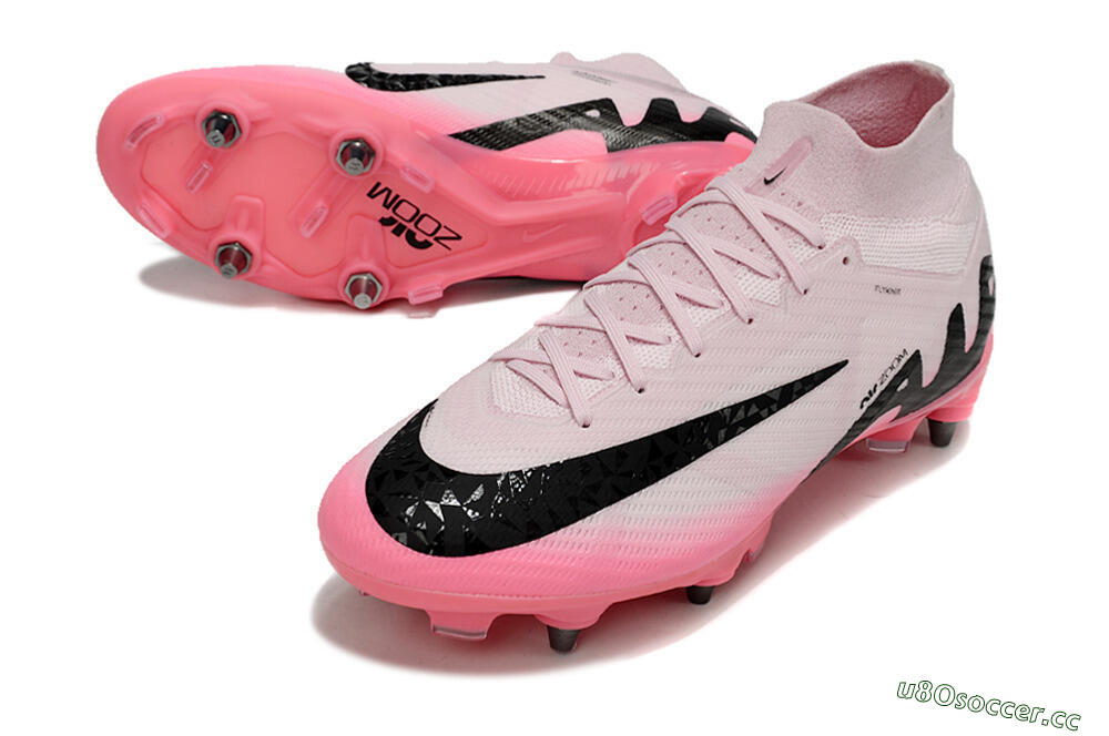Men's Nike Air Zoom Mercurial Superfly 9 Elite SG Soft Ground High-Tops Football Boots - Pink/Black 3