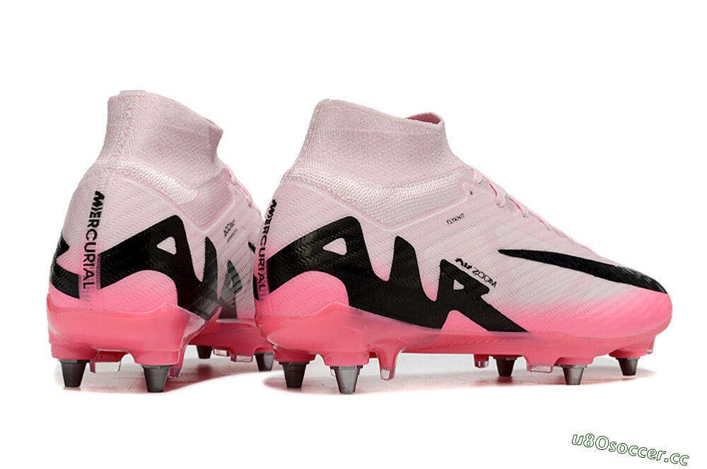 Men's Nike Air Zoom Mercurial Superfly 9 Elite SG Soft Ground High-Tops Football Boots - Pink/Black 6