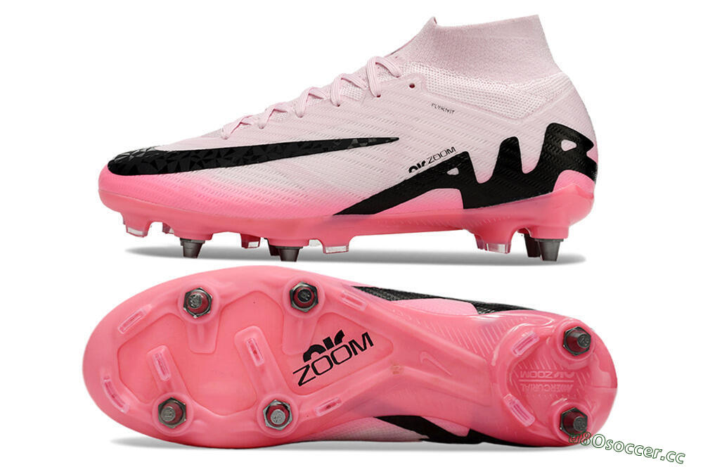 Men's Nike Air Zoom Mercurial Superfly 9 Elite SG Soft Ground High-Tops Football Boots - Pink/Black 1