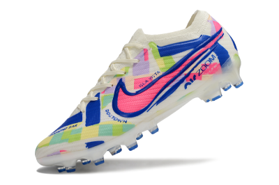 Men's Nike Air Zoom Mercurial Vapor 15 Elite AG Artificial Grass Low-Tops Football Boots - Beige/Blue/Yellow/Pink