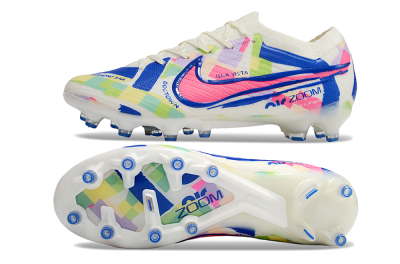 Men's Nike Air Zoom Mercurial Vapor 15 Elite AG Artificial Grass Low-Tops Football Boots - Beige/Blue/Yellow/Pink
