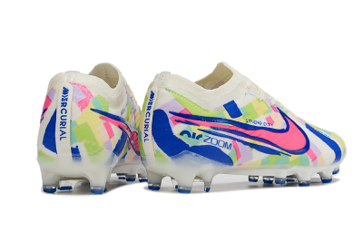 Men's Nike Air Zoom Mercurial Vapor 15 Elite AG Artificial Grass Low-Tops Football Boots - Beige/Blue/Yellow/Pink