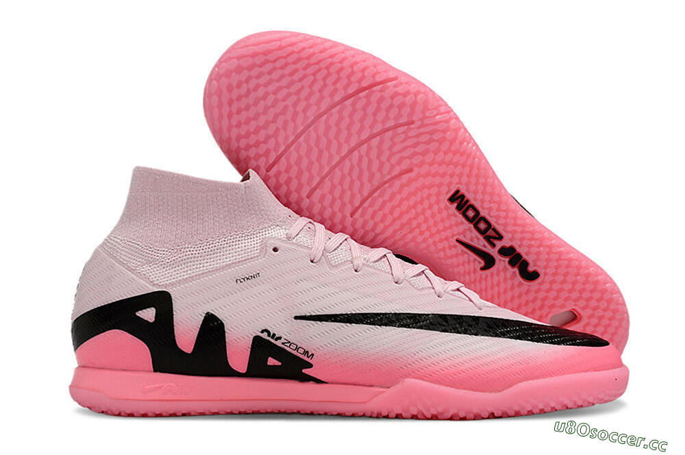 Men's Nike Air Zoom Mercurial Superfly 9 Elite IC Indoor & Futsal High-Tops Football Shoes - Pink/Black 2