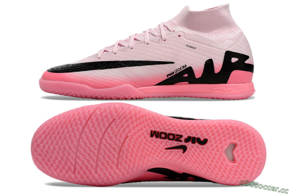 Men's Nike Air Zoom Mercurial Superfly 9 Elite IC Indoor & Futsal High-Tops Football Shoes - Pink/Black 1
