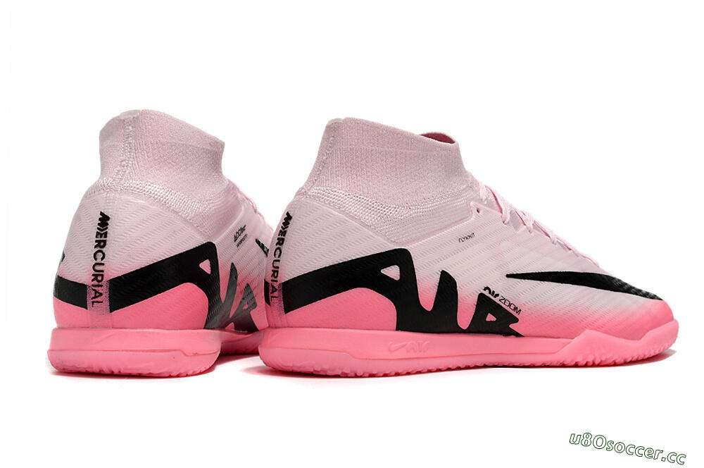 Men's Nike Air Zoom Mercurial Superfly 9 Elite IC Indoor & Futsal High-Tops Football Shoes - Pink/Black 6