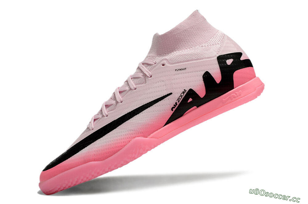 Men's Nike Air Zoom Mercurial Superfly 9 Elite IC Indoor & Futsal High-Tops Football Shoes - Pink/Black 5