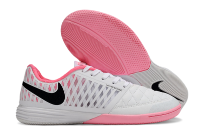 Men's Nike Lunar Gato 2 IC Indoor & Futsal Low-Tops Football Shoes - White/Pink/Black