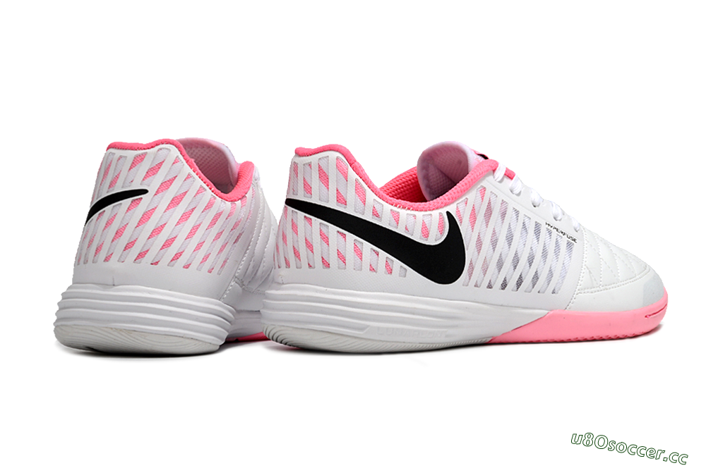 Men's Nike Lunar Gato 2 IC Indoor & Futsal Low-Tops Football Shoes - White/Pink/Black 6