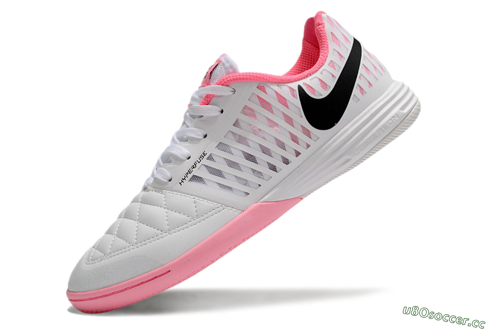 Men's Nike Lunar Gato 2 IC Indoor & Futsal Low-Tops Football Shoes - White/Pink/Black 5