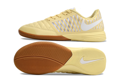 Men's Nike Lunar Gato 2 IC Indoor & Futsal Low-Tops Football Shoes - Yellow/White/Brown