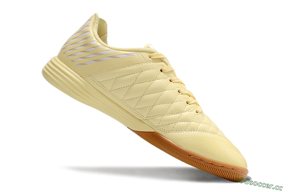 Men's Nike Lunar Gato 2 IC Indoor & Futsal Low-Tops Football Shoes - Yellow/White/Brown 4