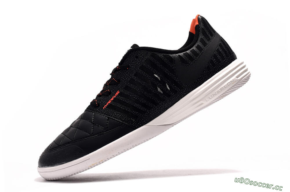Men's Nike Lunar Gato 2 IC Indoor & Futsal Low-Tops Football Shoes - Black/Red/White 4