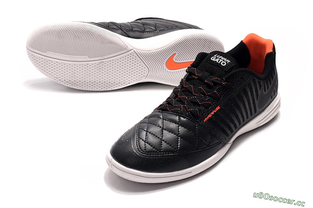 Men's Nike Lunar Gato 2 IC Indoor & Futsal Low-Tops Football Shoes - Black/Red/White 0
