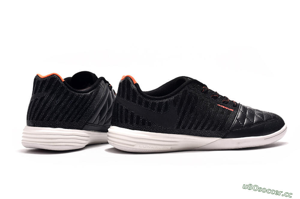 Men's Nike Lunar Gato 2 IC Indoor & Futsal Low-Tops Football Shoes - Black/Red/White 5