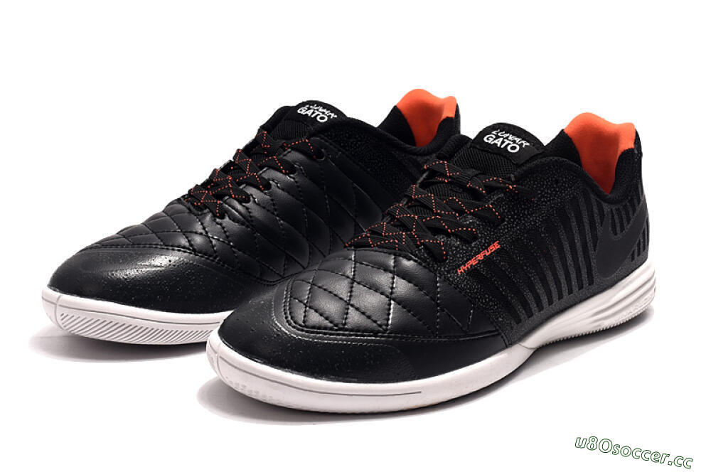 Men's Nike Lunar Gato 2 IC Indoor & Futsal Low-Tops Football Shoes - Black/Red/White 6