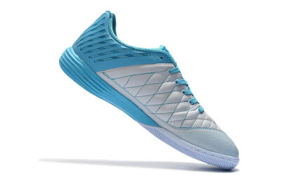 Men's Nike Lunar Gato 2 IC Indoor & Futsal Low-Tops Football Shoes - White/Blue/Silver