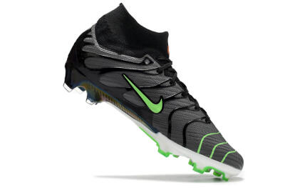 Men's Nike Air Zoom Mercurial Superfly 9 Elite FG Firm Ground High-Tops Football Boots - Silver/Black/Green