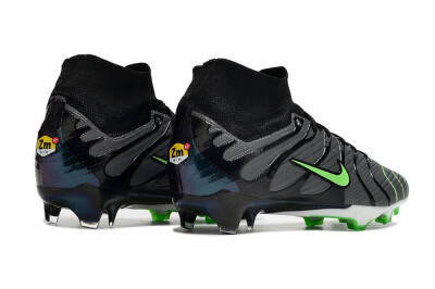 Men's Nike Air Zoom Mercurial Superfly 9 Elite FG Firm Ground High-Tops Football Boots - Silver/Black/Green