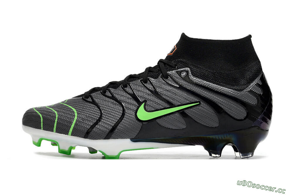 Men's Nike Air Zoom Mercurial Superfly 9 Elite FG Firm Ground High-Tops Football Boots - Silver/Black/Green 0