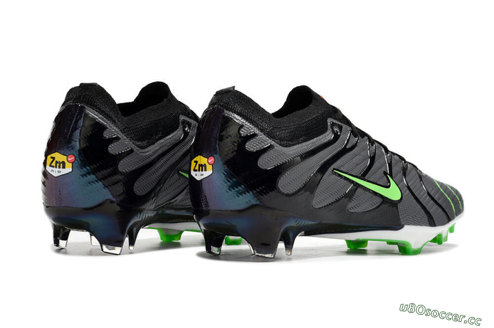Men's Nike Air Zoom Mercurial Vapor 15 Elite FG Firm Ground Low-Tops Football Boots - Silver/Black/Green 6