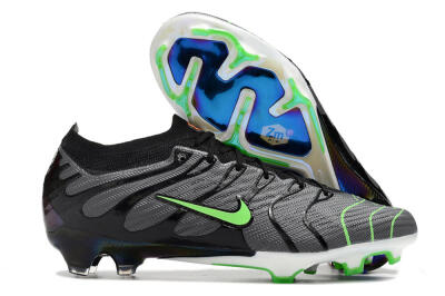 Men's Nike Air Zoom Mercurial Vapor 15 Elite FG Firm Ground Low-Tops Football Boots - Silver/Black/Green