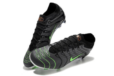 Men's Nike Air Zoom Mercurial Vapor 15 Elite FG Firm Ground Low-Tops Football Boots - Silver/Black/Green