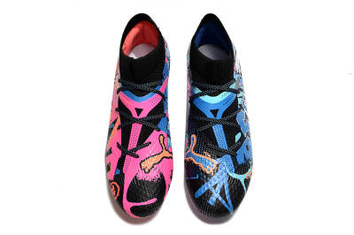 Men's Puma Future Ultimate FG Firm Ground Low-Tops Football Boots - Black/Blue/Pink