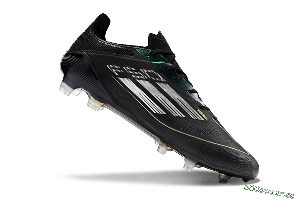 Men's Adidas F50 Adizero FG Firm Ground Low-Tops Football Boots - Black/Gold/Silver 3