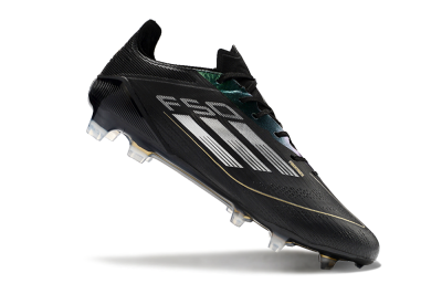Men's Adidas F50 Adizero FG Firm Ground Low-Tops Football Boots - Black/Gold/Silver