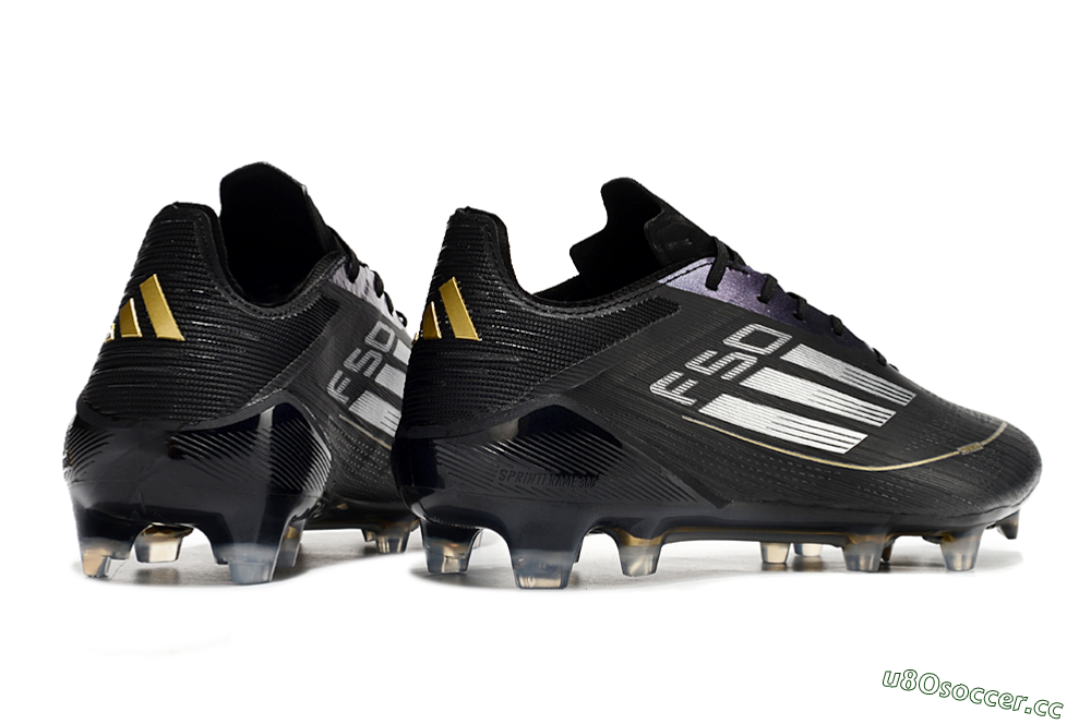 Men's Adidas F50 Adizero FG Firm Ground Low-Tops Football Boots - Black/Gold/Silver 5