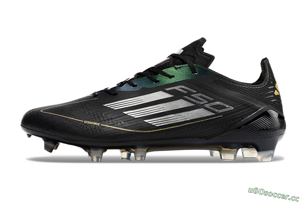 Men's Adidas F50 Adizero FG Firm Ground Low-Tops Football Boots - Black/Gold/Silver 2