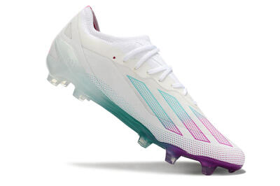 Men's Adidas X23 crazyfast.1 Messi FG Firm Ground Low-Tops Football Boots - White/Pink/Green