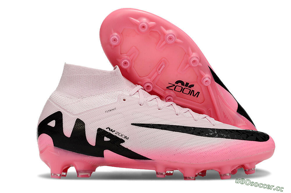 Men's Nike Air Zoom Mercurial Superfly 9 Elite FG Artificial Grass High-Tops Football Boots - Pink/Black 2