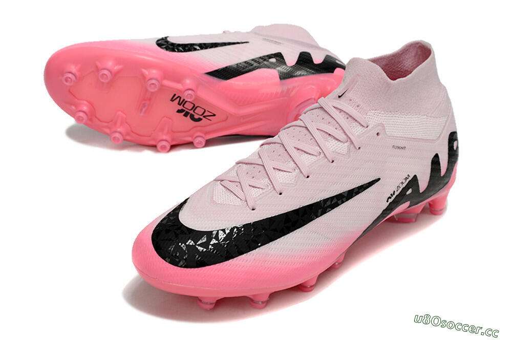 Men's Nike Air Zoom Mercurial Superfly 9 Elite FG Artificial Grass High-Tops Football Boots - Pink/Black 3