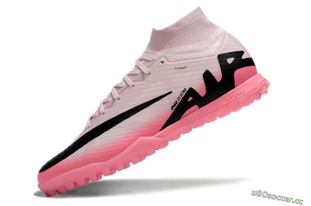 Unisex Nike Air Zoom Mercurial Superfly 9 Elite TF Artificial Turf High-Tops Football Boots - Pink/Pink/Black 5