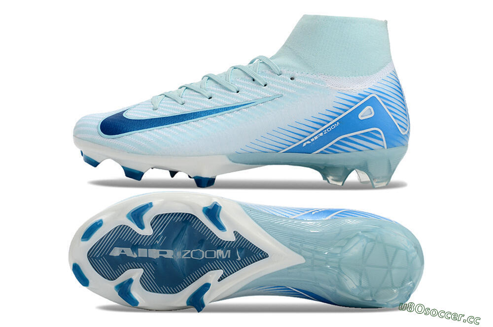 Men's Nike Air Zoom Mercurial Superfly 10 Elite FG Firm Ground High-Tops Football Boots - Jade/White/Blue 1