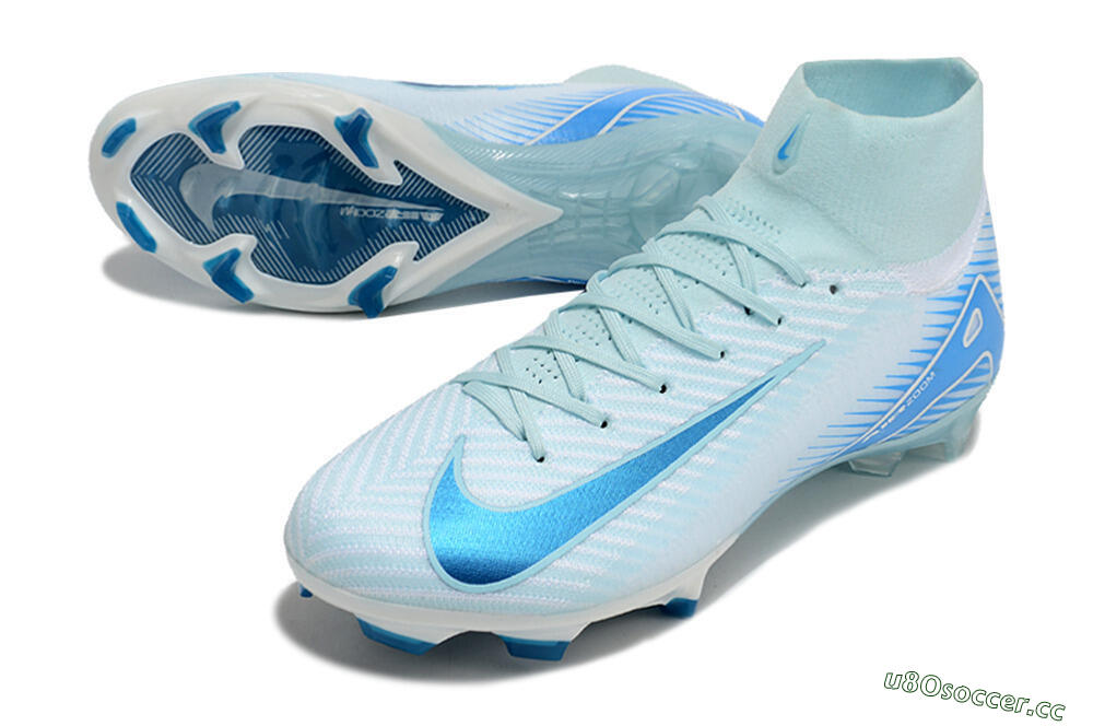 Men's Nike Air Zoom Mercurial Superfly 10 Elite FG Firm Ground High-Tops Football Boots - Jade/White/Blue 3