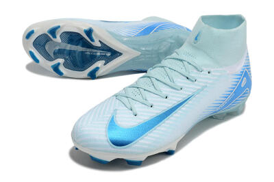 Men's Nike Air Zoom Mercurial Superfly 10 Elite FG Firm Ground High-Tops Football Boots - Jade/White/Blue