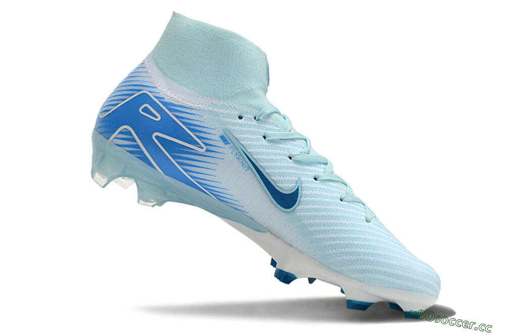 Men's Nike Air Zoom Mercurial Superfly 10 Elite FG Firm Ground High-Tops Football Boots - Jade/White/Blue 4