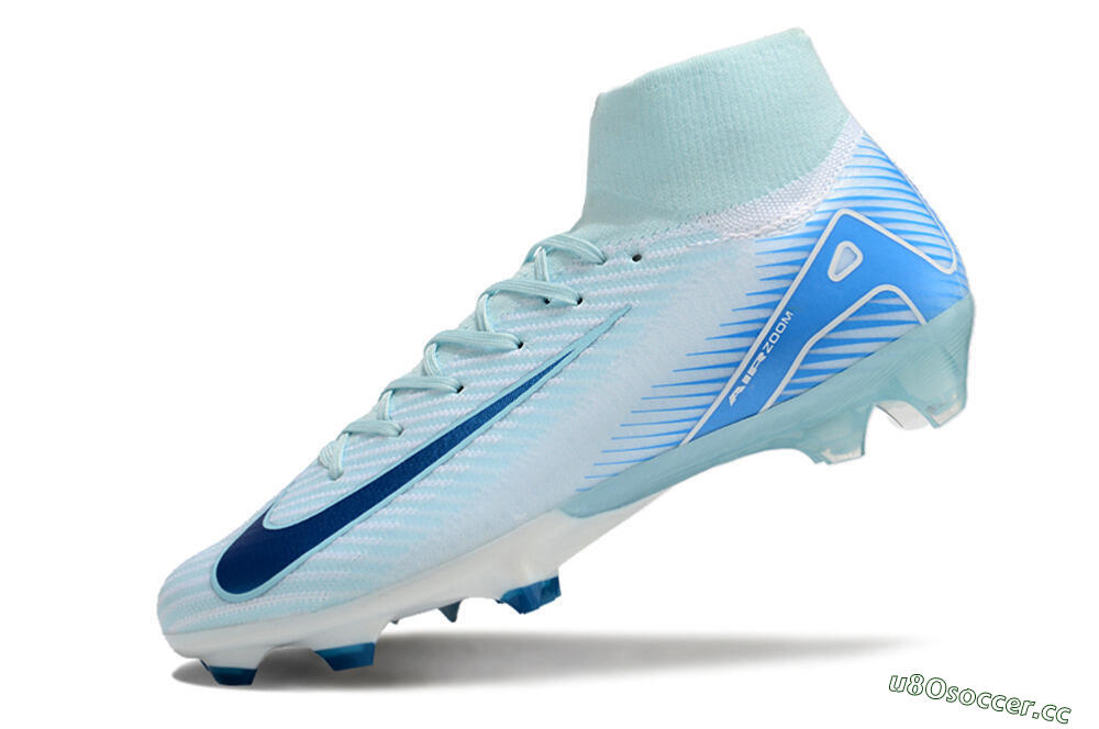 Men's Nike Air Zoom Mercurial Superfly 10 Elite FG Firm Ground High-Tops Football Boots - Jade/White/Blue 5