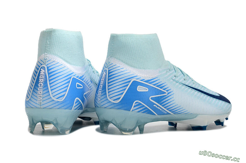 Men's Nike Air Zoom Mercurial Superfly 10 Elite FG Firm Ground High-Tops Football Boots - Jade/White/Blue 6