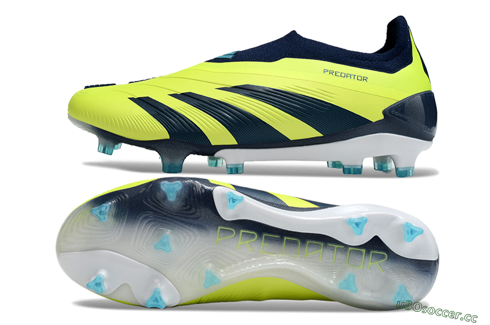 Men's Adidas Predator Accuracy+ FG Firm Ground Low-Tops Football Boots - Yellow/Blue/White 1