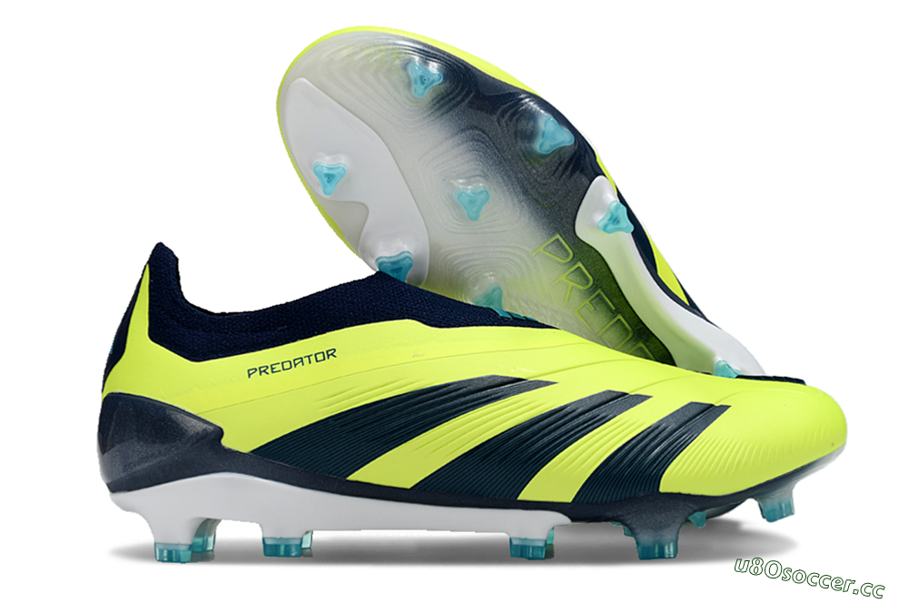 Men's Adidas Predator Accuracy+ FG Firm Ground Low-Tops Football Boots - Yellow/Blue/White 2