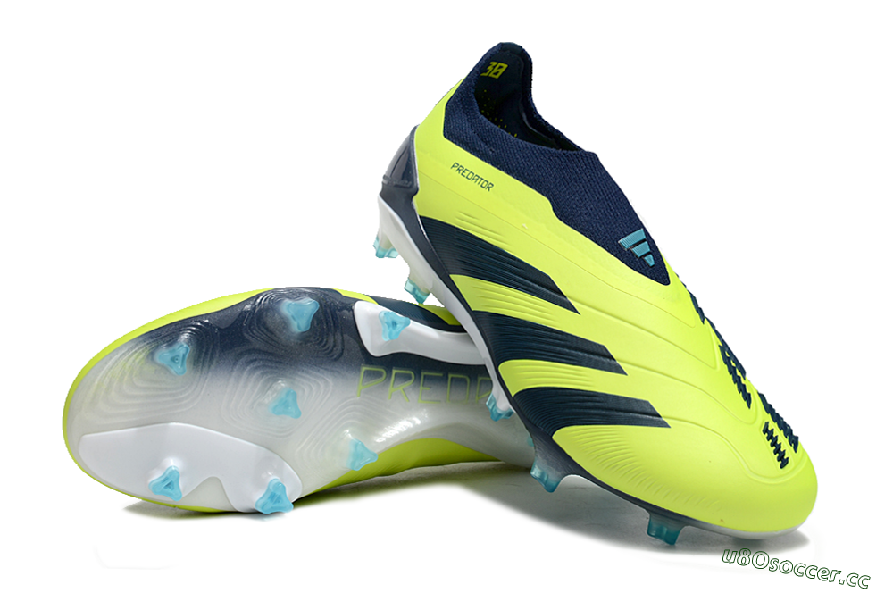 Men's Adidas Predator Accuracy+ FG Firm Ground Low-Tops Football Boots - Yellow/Blue/White 3