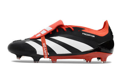 Men's Adidas Predator Elite Foldover Tongue FG Firm Ground Low-Tops Football Boots - Black/White/Red
