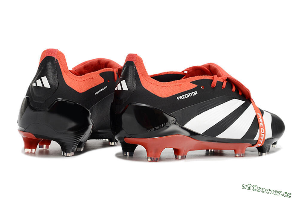 Men's Adidas Predator Elite Foldover Tongue FG Firm Ground Low-Tops Football Boots - Black/White/Red 6