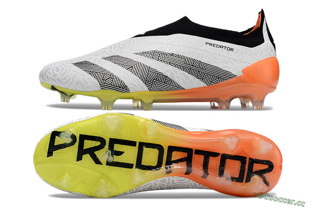 Men's Adidas Predator Accuracy+ FG Firm Ground Low-Tops Football Boots - White/Black/Orange 1