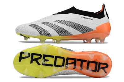 Men's Adidas Predator Accuracy+ FG Firm Ground Low-Tops Football Boots - White/Black/Orange